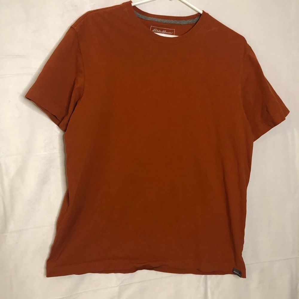 Eddie Bauer Mens Legendwash Orange Size Large Shirt